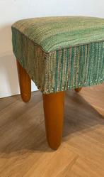 Tabouret - Bois, Laine - Pouf afghan