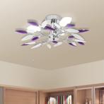 vidaXL Plafondlamp witte en paarse acryl kristal bladeren, Verzenden, Nieuw