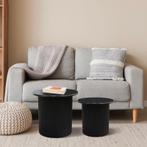 Tables dappoint cannelée - noir - Lot de 2, Huis en Inrichting, Verzenden