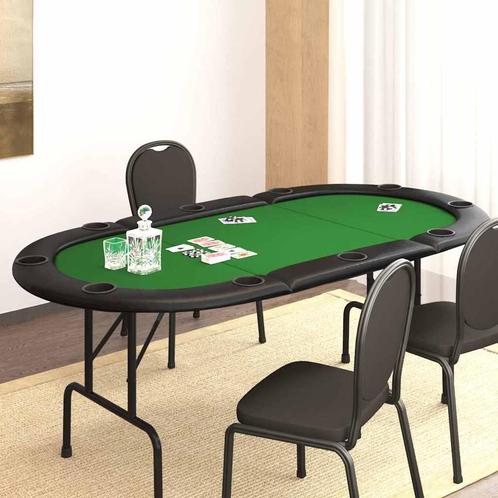 vidaXL Table de poker pliable 10 joueurs Vert 206x106x75, Maison & Meubles, Tables | Tables d'appoint, Neuf, Envoi