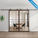 Dubbele stalen Schuifdeuren 6 Vlaks Maatwerk Luxe design Roo, Nieuw, Metaal