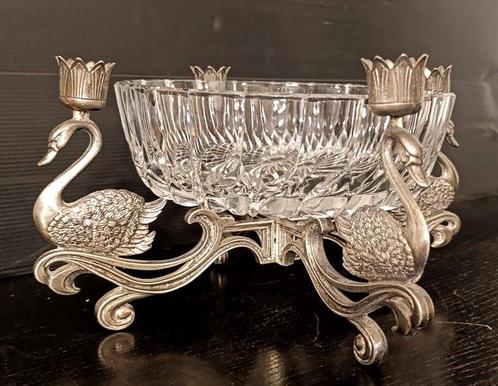 Cigni, stile Liberty, porta candele - Tafelmiddenstuk -, Antiek en Kunst, Curiosa en Brocante