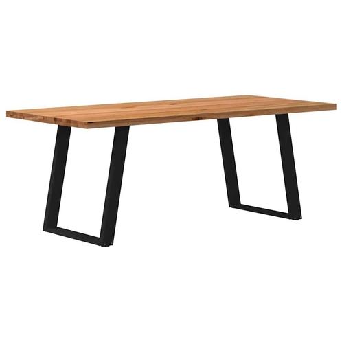 vidaXL Eettafel rechthoekig 200x90x74 cm massief eikenhout, Huis en Inrichting, Tafels | Eettafels, Nieuw, Verzenden