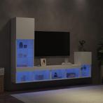 vidaXL 4-delige Tv-wandmeubelset met LED-verlichting bewerkt, Verzenden, Nieuw