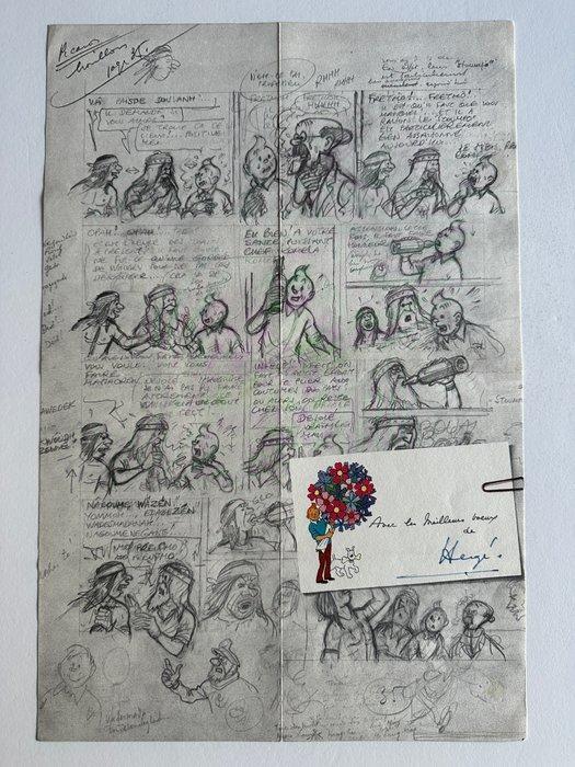 Kuifje - 1 Wenskaart 1983 - Ondertekend door Hergé - 1982, Boeken, Strips | Comics