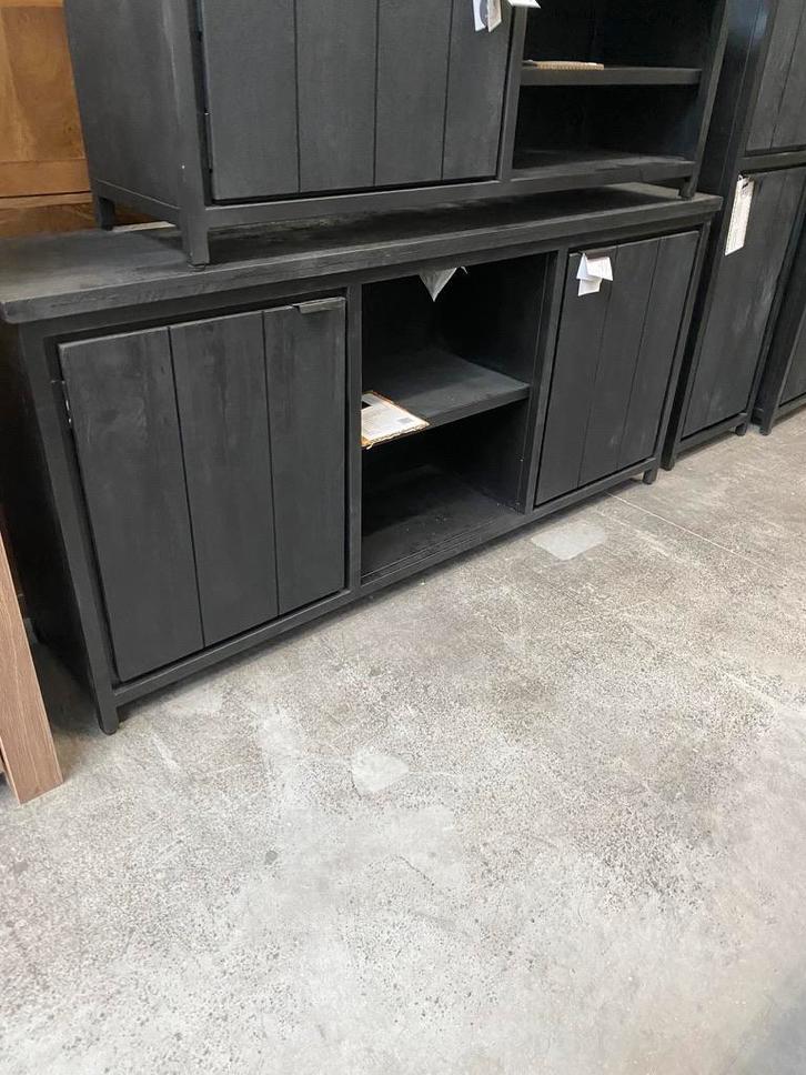 Cod dressoir mangohout, black finish (nieuw, A-keuze), Huis en Inrichting, Kasten | Dressoirs, Nieuw, Overige houtsoorten, Metaal