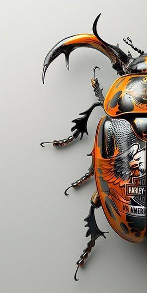 F2B - BeetleCan Harley2 3I8, Antiek en Kunst, Kunst | Designobjecten