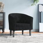 vidaXL Chaise cabriolet noir velours, Maison & Meubles, Verzenden, Neuf