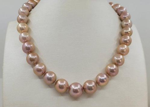 Halsketting - 14 karaat Witgoud - 11x14mm Edison Parel, Handtassen en Accessoires, Kettingen