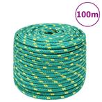 vidaXL Boottouw 14 mm 100 m polypropyleen groen, Verzenden, Nieuw