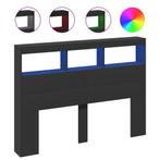 Zwart Hoofdbord met LED - Tweede Kansje voor jouw Slaapka..., Verzenden, Zwart, Nieuw, 140 cm