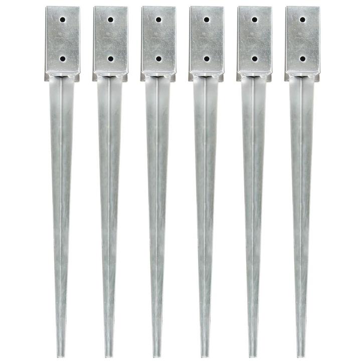 vidaXL Grondpinnen 6 st 7x7x75 cm gegalvaniseerd staal, Caravans en Kamperen, Kampeeraccessoires, Nieuw, Verzenden