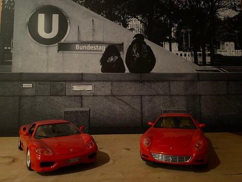 Bburago, Hot Wheels 1:18 - Modelauto  (2) - Ferrari 360, Hobby en Vrije tijd, Modelauto's | 1:5 tot 1:12