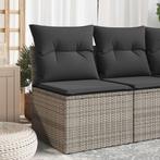 vidaXL Tuinbank zonder armleuning met kussens poly rattan, Verzenden, Nieuw
