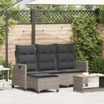 vidaXL Verstelbare tuinbank met kussens L-vormig poly rattan, Tuin en Terras, Verzenden, Nieuw