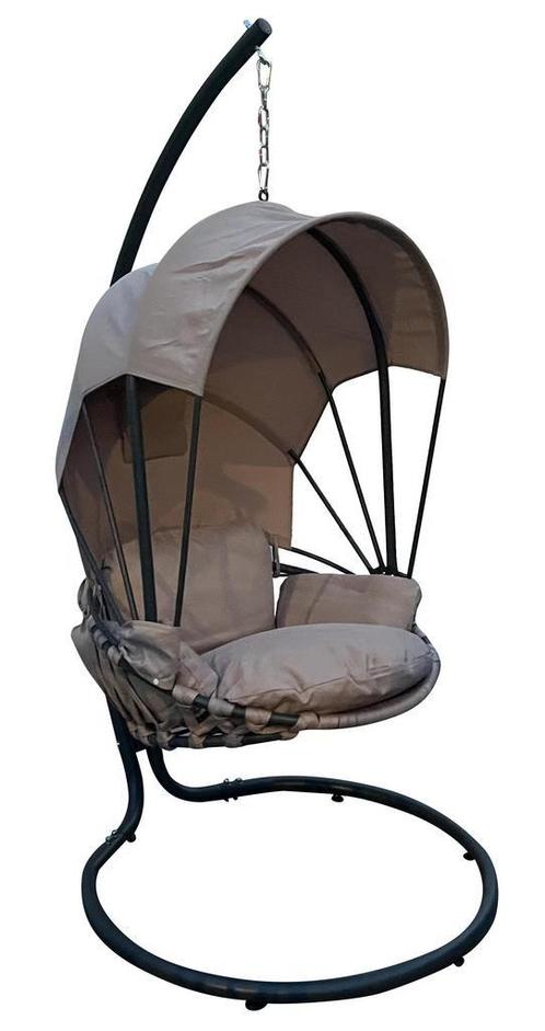 Hangstoel ei Ligstoel relaxstoel met kussen metaal, Tuin en Terras, Tuinsets en Loungesets, Stoel, Nieuw, Loungeset, 2 zitplaatsen