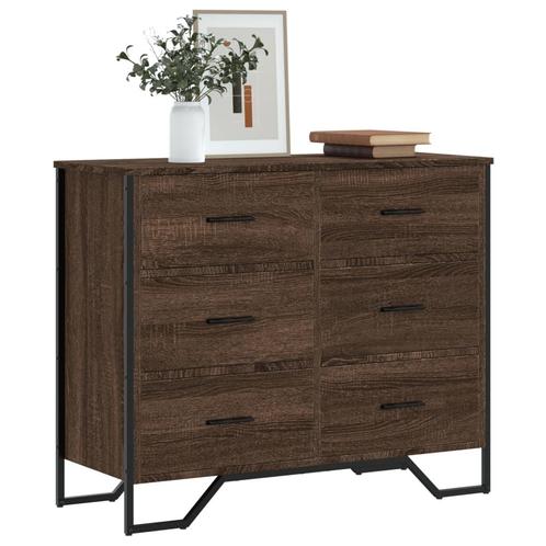 vidaXL Ladekast 91x35,5x74,5 cm bewerkt hout bruin, Huis en Inrichting, Kasten | Overige, Nieuw, Verzenden