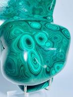 Malachite en forme libre – Un objet poli avec de magnifiques, Verzamelen, Mineralen en Fossielen