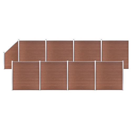 vidaXL Schuttingset 8 vierkant en 1 schuin 1484x186 cm HKC, Tuin en Terras, Tuinhekken en Hekwerk, Nieuw, Verzenden