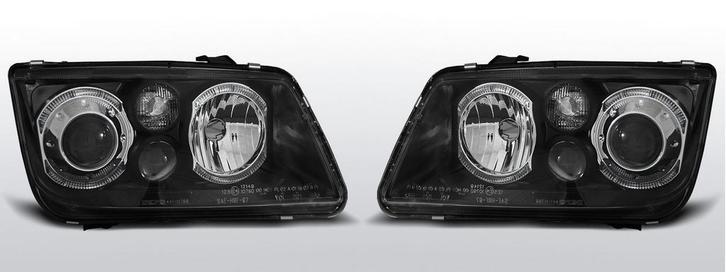 Koplampen Angel Eyes | Volkswagen Bora 1998-2005 | zwart, Auto-onderdelen, Verlichting, Nieuw, Volkswagen, Verzenden