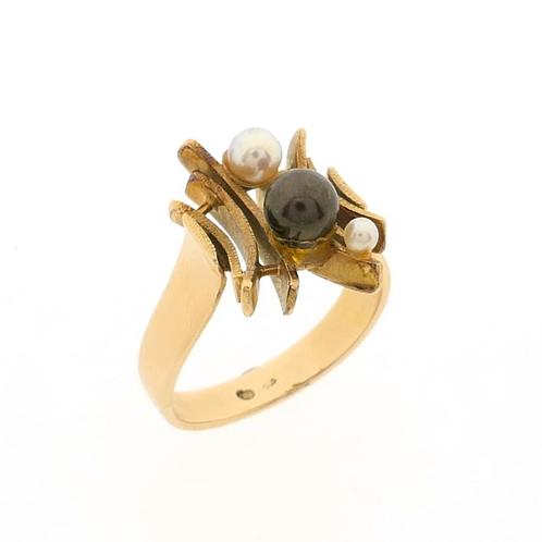 Gouden ring met parels (Tahiti parel, parel ring), Bijoux, Sacs & Beauté, Bagues, Enlèvement ou Envoi