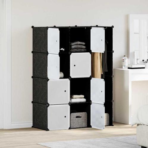 vidaXL Kast met 9 vakken modulair 109x36,5x143 cm zwart en, Huis en Inrichting, Kasten | Kleerkasten, Nieuw, Verzenden