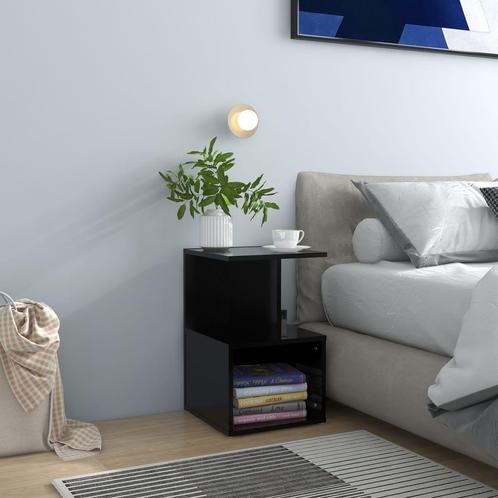 vidaXL Nachtkastje 35x35x55 cm bewerkt hout zwart, Huis en Inrichting, Slaapkamer | Nachtkastjes, Nieuw, Verzenden