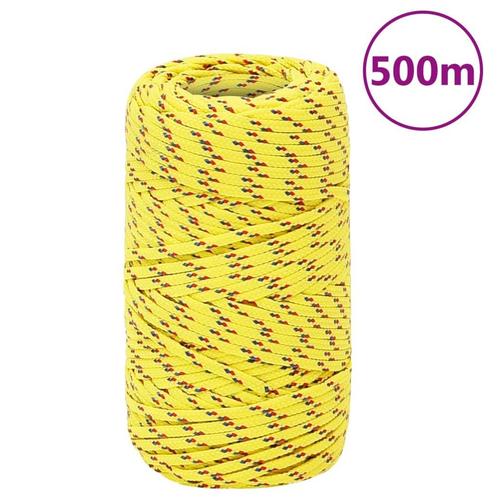 vidaXL Boottouw 2 mm 500 m polypropyleen geel, Doe-het-zelf en Bouw, IJzerwaren en Bevestigingsmiddelen, Nieuw, Verzenden