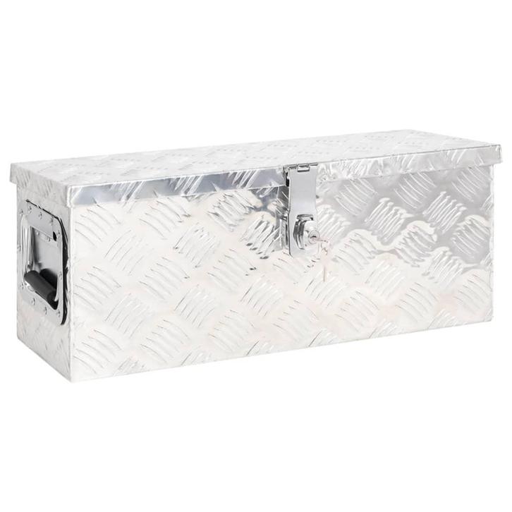 vidaXL Opbergbox 60x23,5x23 cm aluminium zilverkleurig, Doe-het-zelf en Bouw, Gereedschapskisten, Nieuw, Verzenden