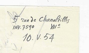 Jean Hugo - Lettre autographe signée à une dame - 1954