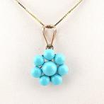 Turquoise - Argent - Pendentif - fait main