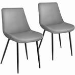 Set van 2 stoelen Monroe fluweellook - grijs, Huis en Inrichting, Stoelen, Nieuw, Verzenden