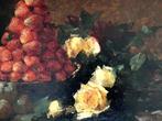 Hubert Bellis - (1831-1902) - Stilleven met Aardbeien, Rozen