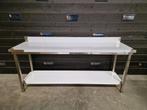 Werktafel | Maxima | opstaande rand |  RVS | 200x60 cm, Nieuw zonder verpakking