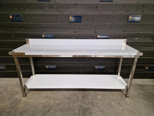 Werktafel | Maxima | opstaande rand |  RVS | 200x60 cm, Zakelijke goederen, Horeca | Meubilair en Inrichting, Nieuw zonder verpakking