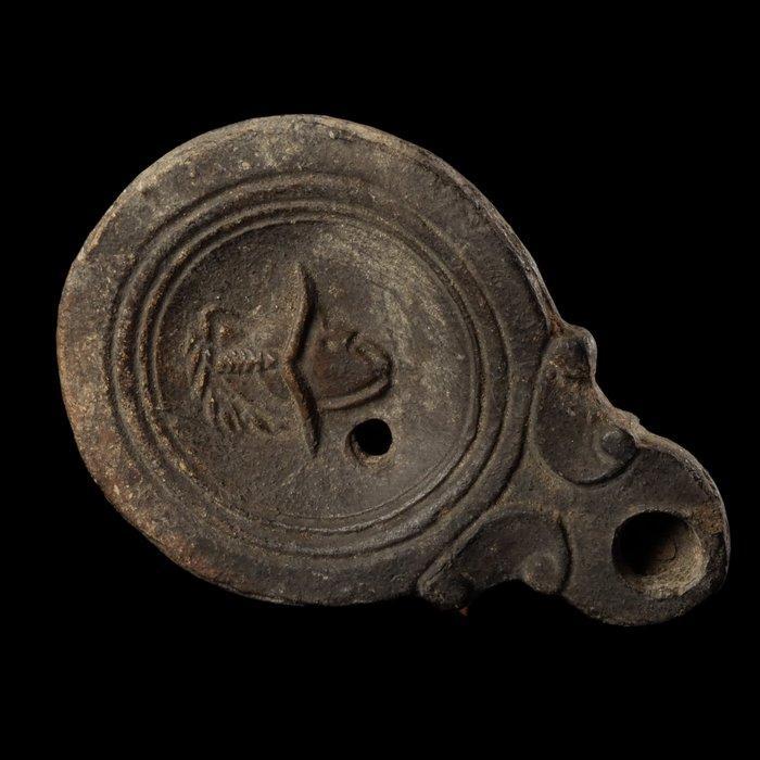 Oud-Romeins Olielamp met gladiatorhoofd, gemaakt door, Antiek en Kunst, Antiek | Overige Antiek