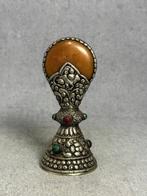 Tibetaanse stempel - Verzilverd Metaal - Eind 20e eeuw, Antiek en Kunst