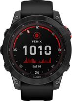 Garmin fenix 7 Solar, Slate Gray met zwarte slimme horloges, Verzenden, Nieuw