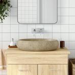 vidaXL Opzetwasbak ovaal 59x40x15 cm keramiek zandkleurig, Doe-het-zelf en Bouw, Verzenden, Nieuw