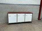 Polyethylene PE Werkkast Snijtafel 3 schuifbakken 200 cm, Ophalen of Verzenden, Gebruikt, Inox Meubilair