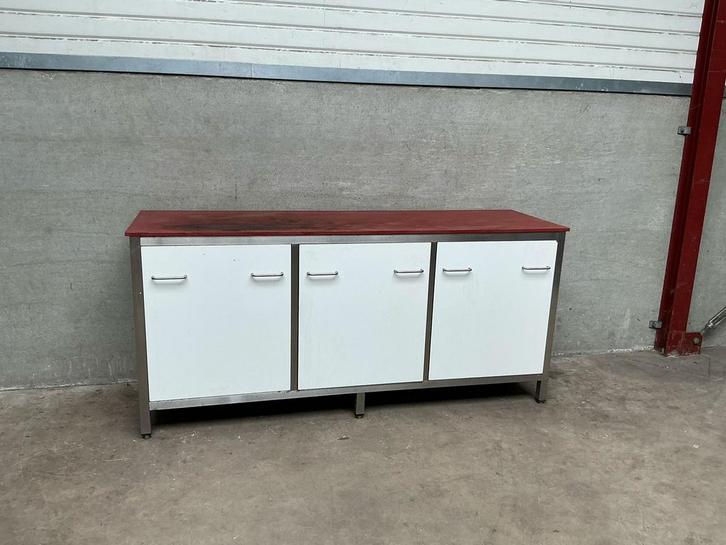 Polyethylene PE Werkkast Snijtafel 3 schuifbakken 200 cm, Zakelijke goederen, Horeca | Keukenapparatuur, Gebruikt, Inox Meubilair