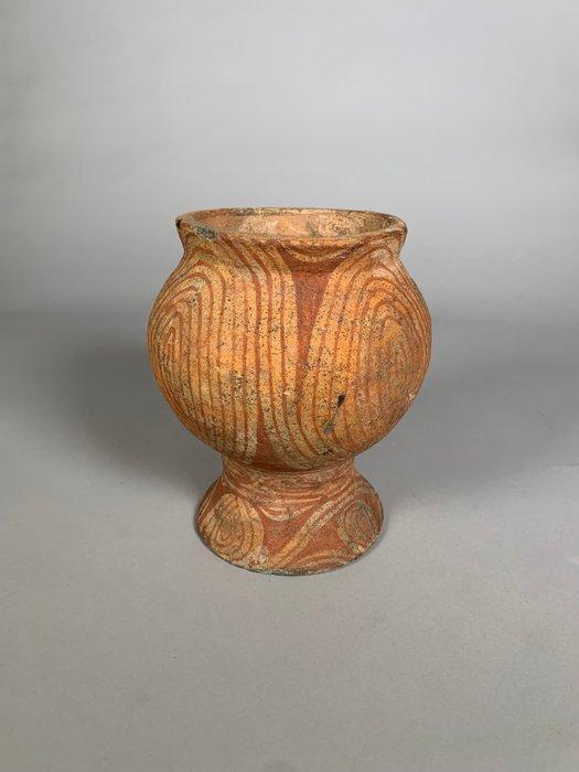 Ban Chiang Terracotta vaas - 21 cm, Verzamelen, Mineralen en Fossielen