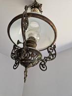 Plafondlamp - Gemolken glas - geëlektrificeerde olielamp