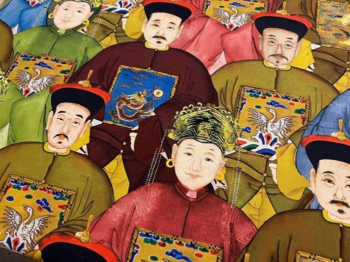 Katoenen stof met dynastiek ontwerp, gecertificeerd volgens, Antiek en Kunst, Antiek | Tapijten, Tafelkleden en Textiel