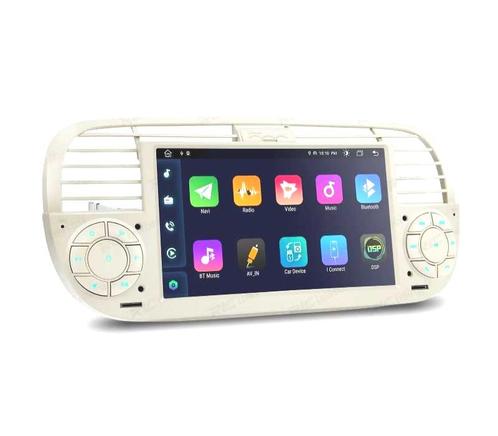 Autoradio Gps Android 12 Pour Fiat 500 07-15 Blanc, Auto diversen, Autonavigatie, Verzenden