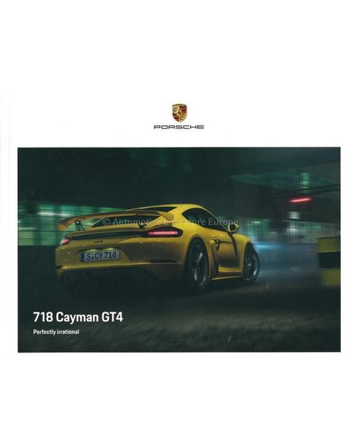 2020 PORSCHE 718 CAYMAN GT4 HARDCOVER BROCHURE ENGELS, Livres, Autos | Brochures & Magazines