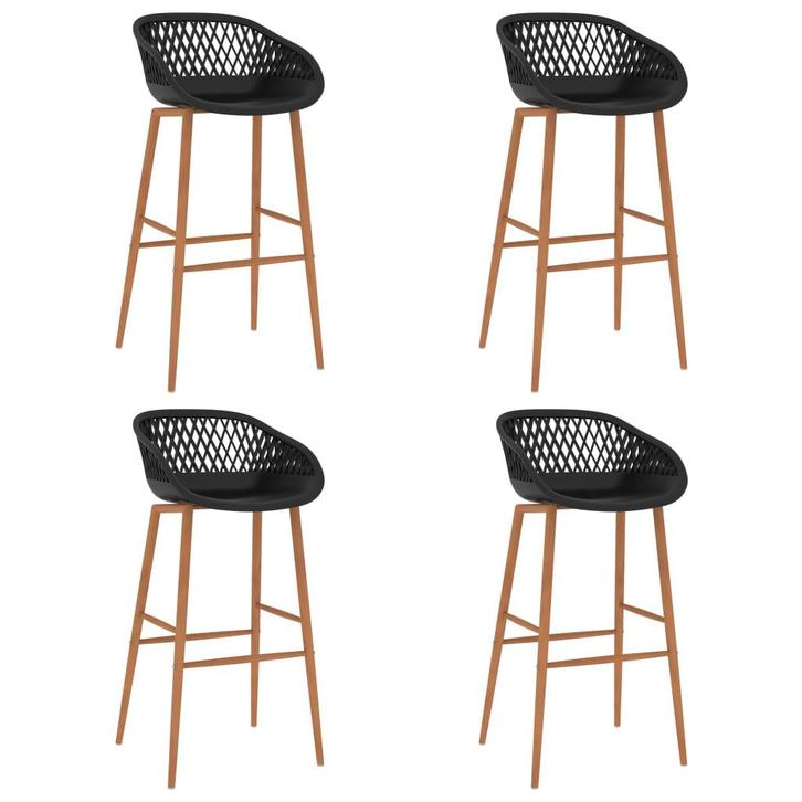 4 Zwarte Barstoelen | Retour Deal | 35% Korting!, Huis en Inrichting, Barkrukken, 90 cm of meer, 4 krukken, Nieuw, Kunststof, Verzenden