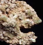 Apatiet Kristallen op matrix - Hoogte: 7.5 cm - Breedte: 5.5, Verzamelen, Mineralen en Fossielen