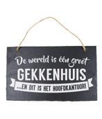 Leisteen Bordje De Wereld 25cm, Verzenden, Nieuw