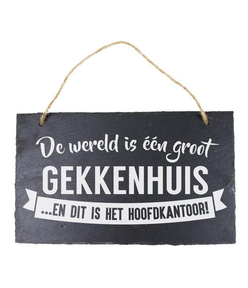 Leisteen Bordje De Wereld 25cm, Hobby en Vrije tijd, Feestartikelen, Nieuw, Verzenden